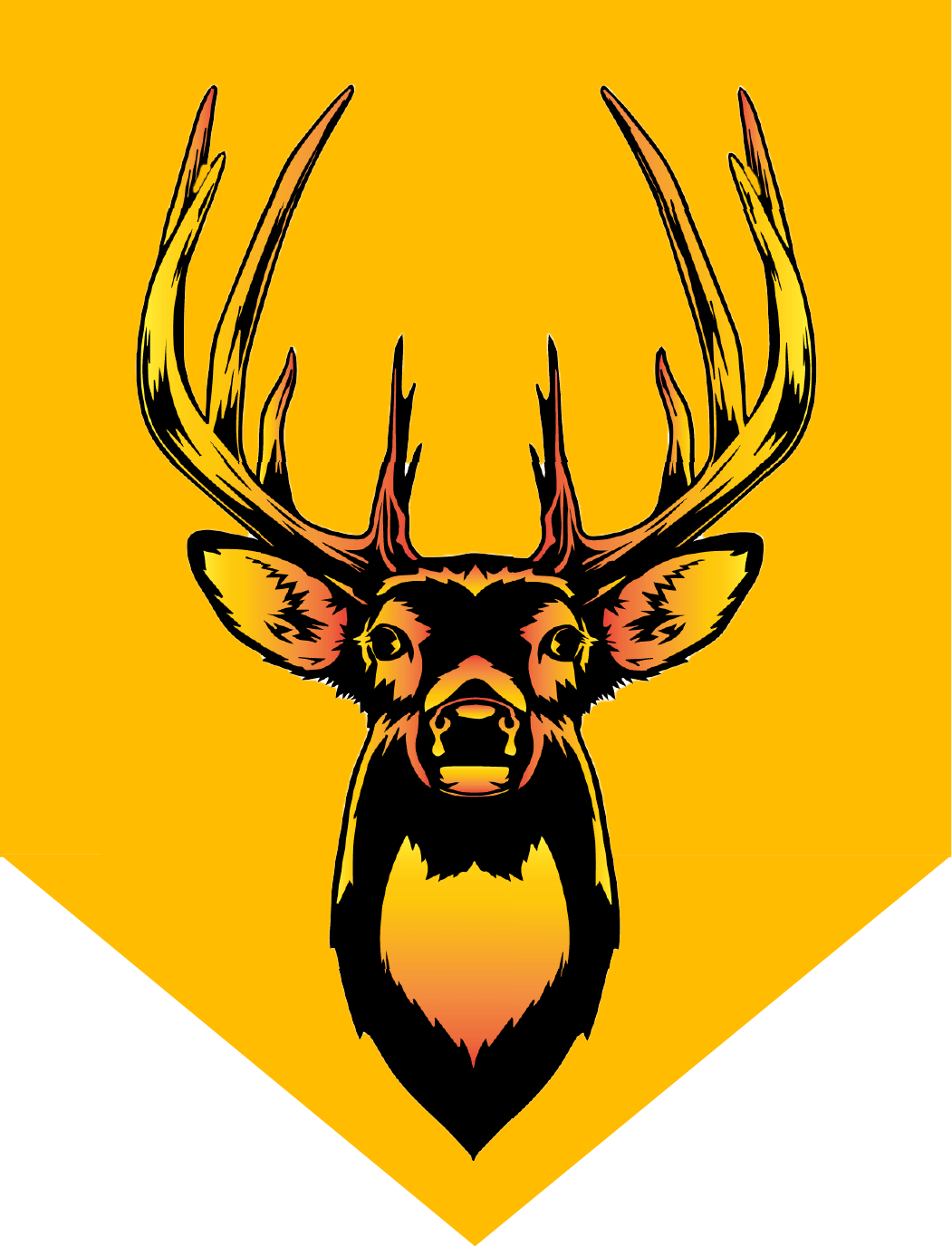 Whitetail deer head with large rack